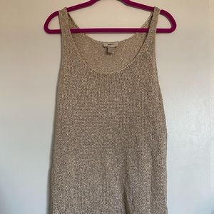 LOFT gold slinky sweater dress.